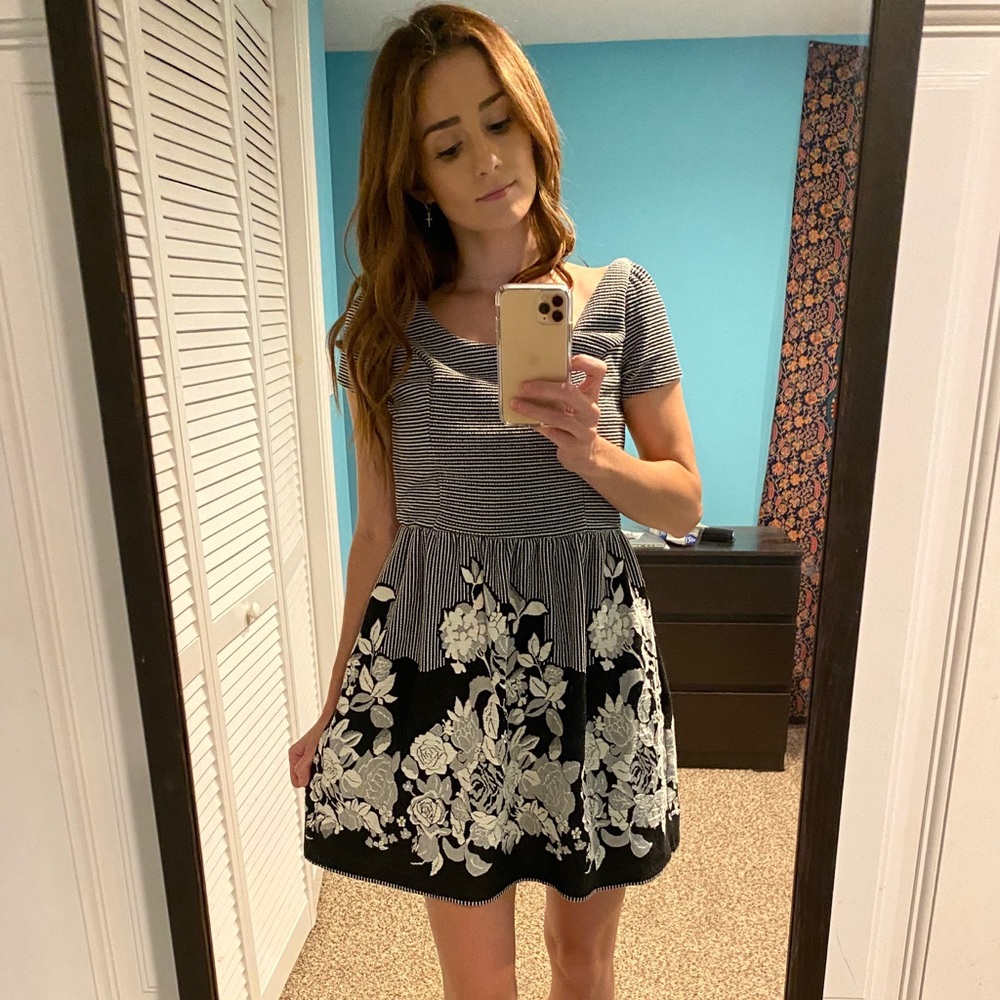 Francesca’s black and white floral dress